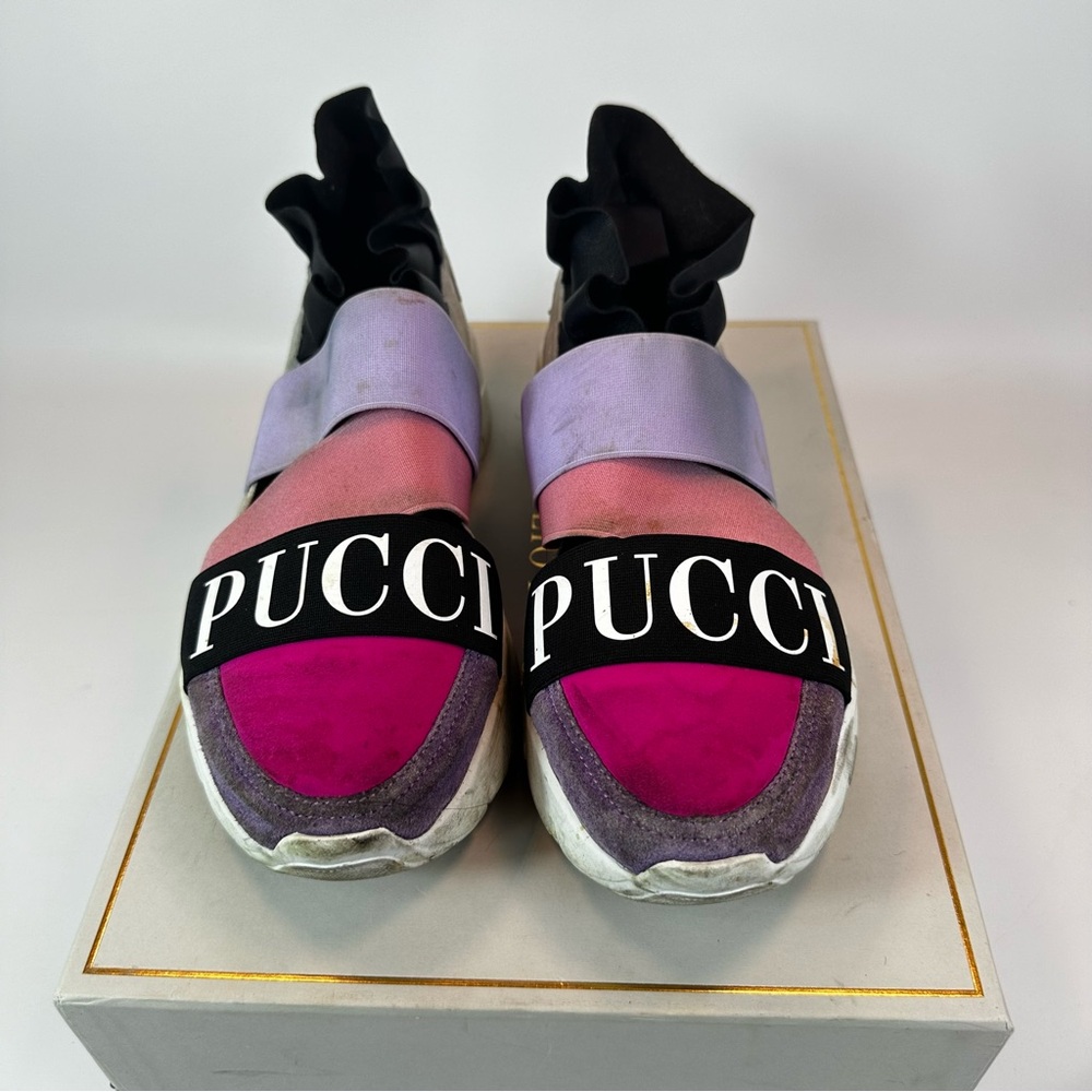 Emilio Pucci Pink and Purple City Up Sneakers - Picture 2 of 8